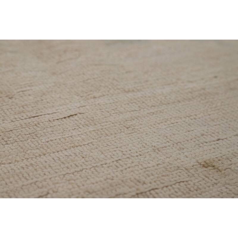 Hand Knotted Oriental 100% Wool Carpet Transitional All-Over Beige & Ivories Oushak Area Rug - 8' 10'' X 5' 10''