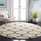 preview thumbnail 136 of 164, SAFAVIEH Hudson Shag Ogee Trellis 2-inch Thick Area Rug 7' Round - Ivory/Green - Round