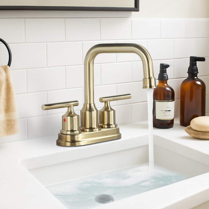 WOWOW 4 in. Centerset Double Handle Bathroom Faucet