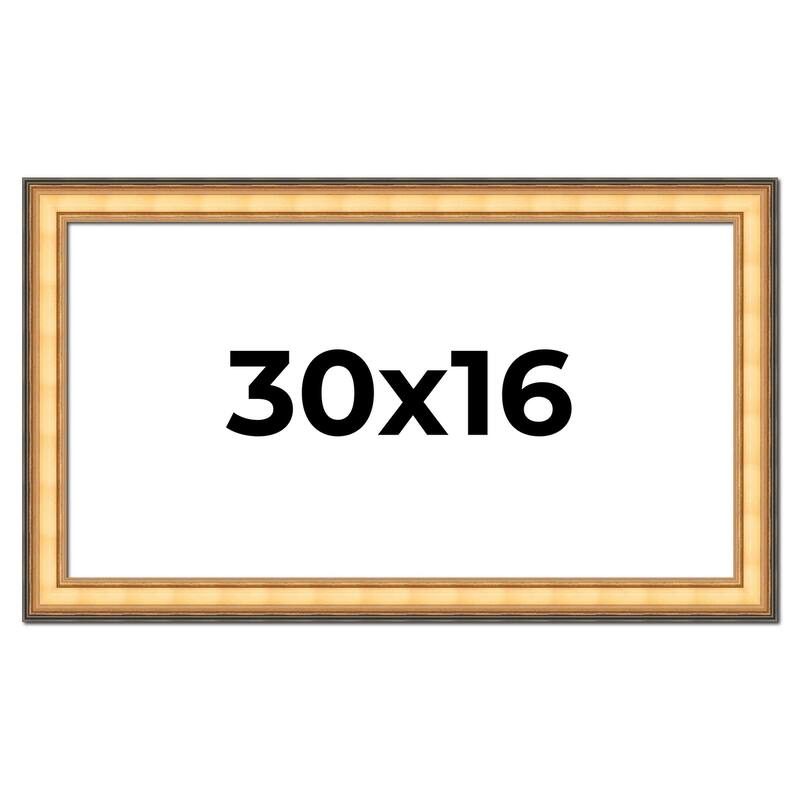 30x16 Frame Gold Plein Aire Solid Wood Picture Frame Width 2 Inches |