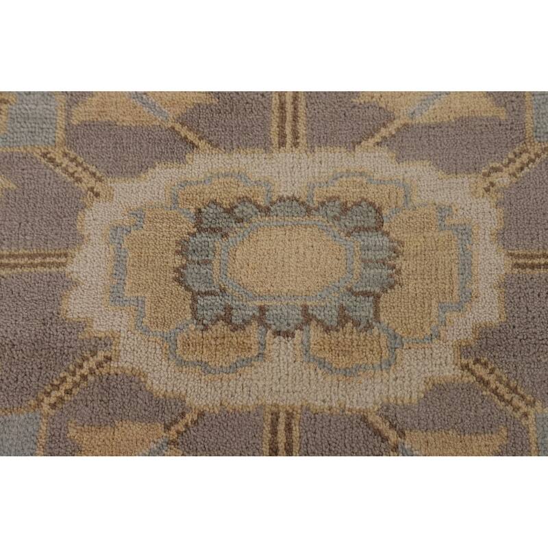 Gray Oushak Oriental Area Rug Hand-Knotted Wool Carpet - 7'6" x 10'6"