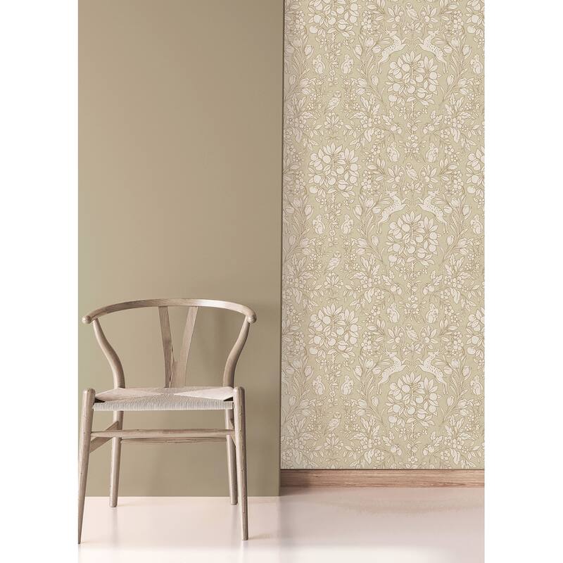 Brewster Richmond Taupe Floral Wallpaper