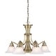 preview thumbnail 1 of 4, Standford 6L Antique Brass Chandelier with Down Light and Switch - 26-in W x 18-in H x 26-in D Antique Brass - 26-in W x 18-in H x 26-in D