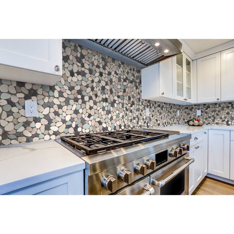 Sliced Pebble 11 in. x 11 in. Mesh-Mounted Mosaic Wall and Floor Tile