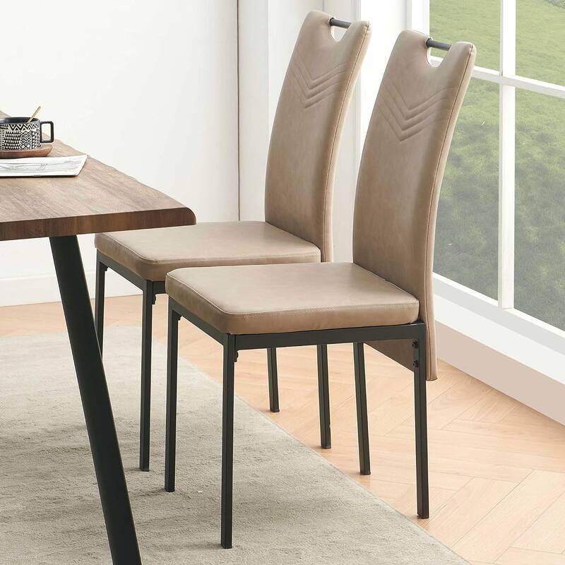 Howtai Upholstered PU Leather Home Kitchen Dining Chairs