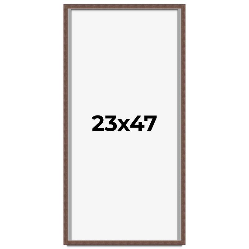 23x47 Shadow Box Frame Brown | 1.125 inches Deep Real Wood Rustic