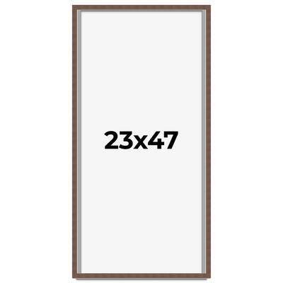 23x47 Shadow Box Frame Brown | 1.125 inches Deep Real Wood Rustic