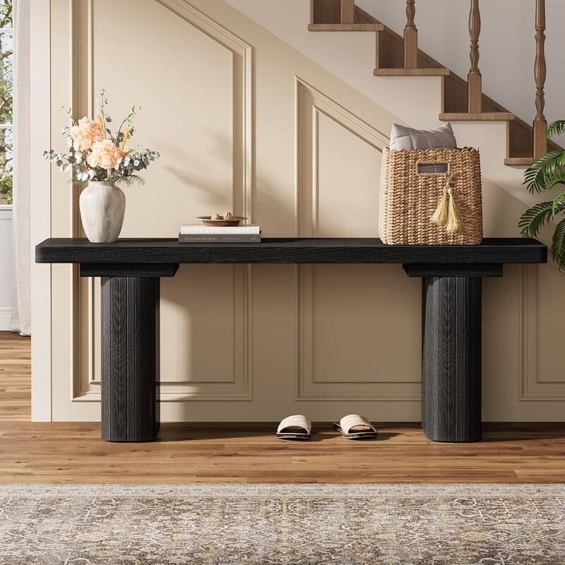 47-Inch Wooden Bench with Thickened 5.12" Leg for Dining Room, Entryway, Bedroom, Hallway