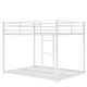 preview thumbnail 5 of 9, Modern & Convenient Design Full over Full Metal Bunk Bed with Built-in Ladder and Full-length Guardrail, Sturdy Frame, White
