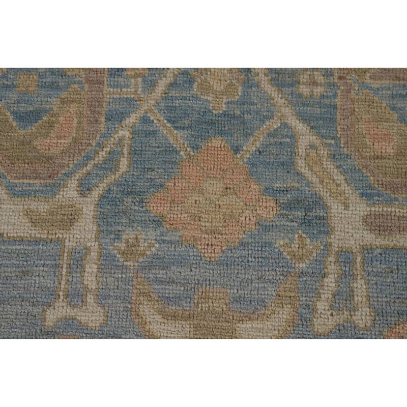 Hand Knotted Oriental 100% Wool Carpet Transitional Medallion Yellow & Gold Oushak Area Rug - 12' 1'' X 8' 10''