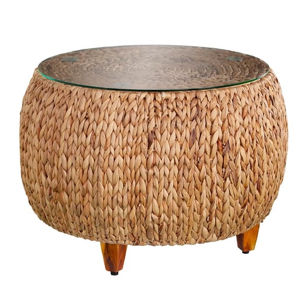 slide 2 of 7, SEI Furniture Terraza Round Water Hyacinth Coffee Table