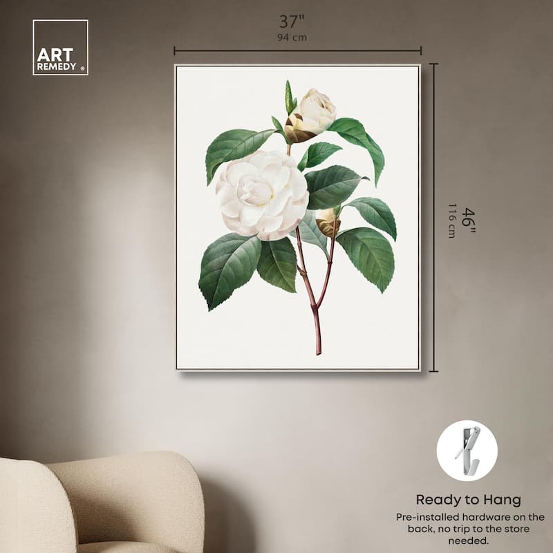 White Camellia Canvas by Art Remedy