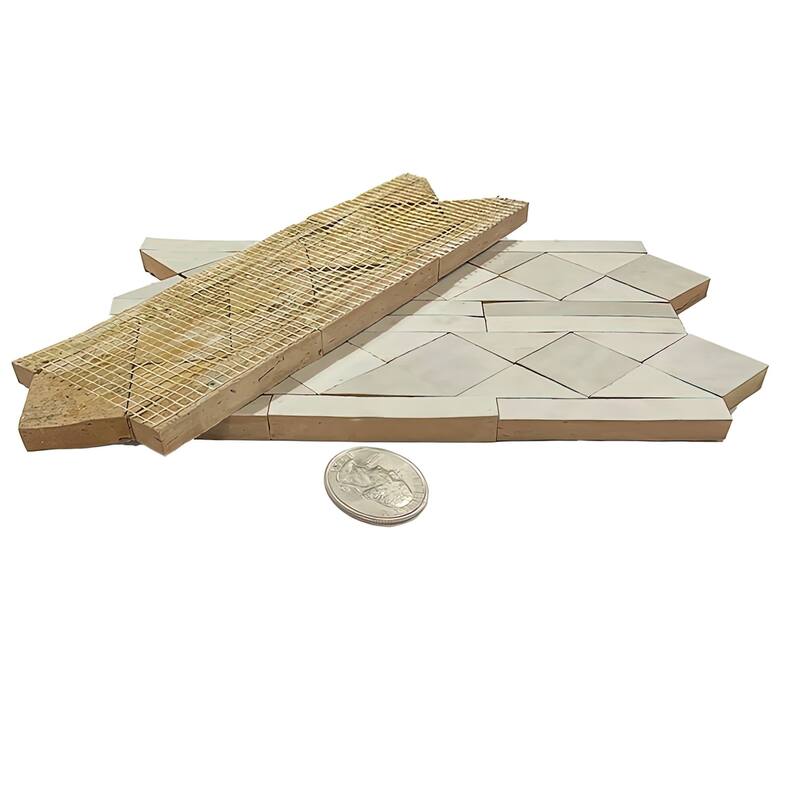 Contemporary Zellige Border, 12" x 3 3/4" x 1/2", Off-White