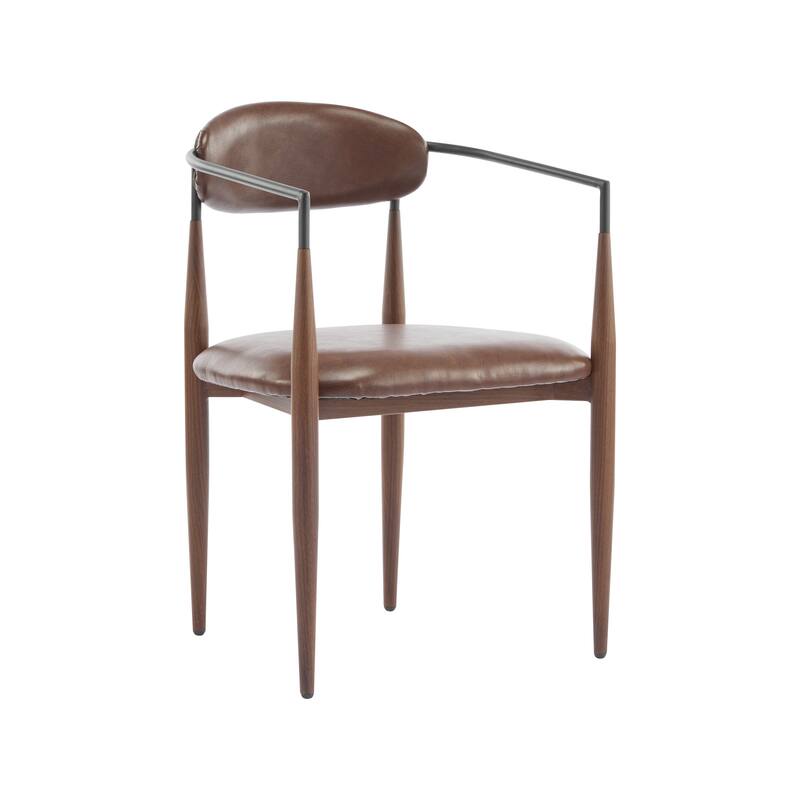 Modern Industrial Elmore Upholstered Dining Chairs (Set of 2) with Iron Frame by Christopher Knight Home