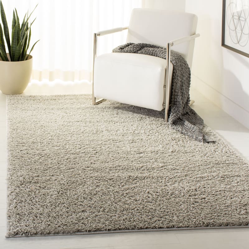SAFAVIEH Arizona Shag Mechtilde 1.6-inch Thick Rug - 8' x 10' - Silver