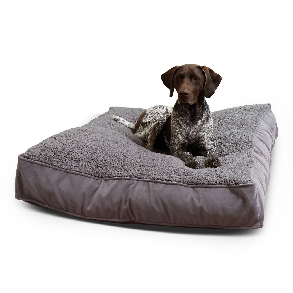Happy Hounds Buster Deluxe Gray Sherpa Dog Bed