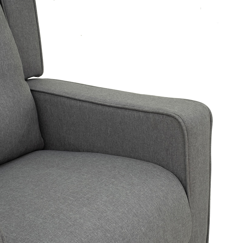 HomCom Grey Polyester Linen Upholstered Swivel Recliner Chair