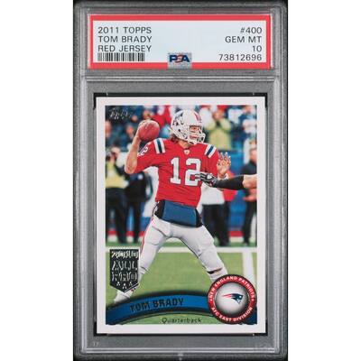 Tom Brady 2011 Topps Red Jersey Football Card #400 Graded PSA 10 - 8'6" x 11'6"
