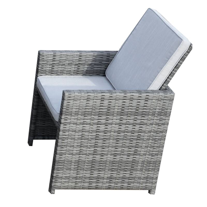 11-Piece Aluminum Wicker Outdoor Dining Set with Cushions and Tempered Glass Tabletop