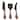 Mod Cheese Utensil Set of 3 - Black Multi Stainless Steel Serving Utensils for Everyday Use - Hand Wash Only