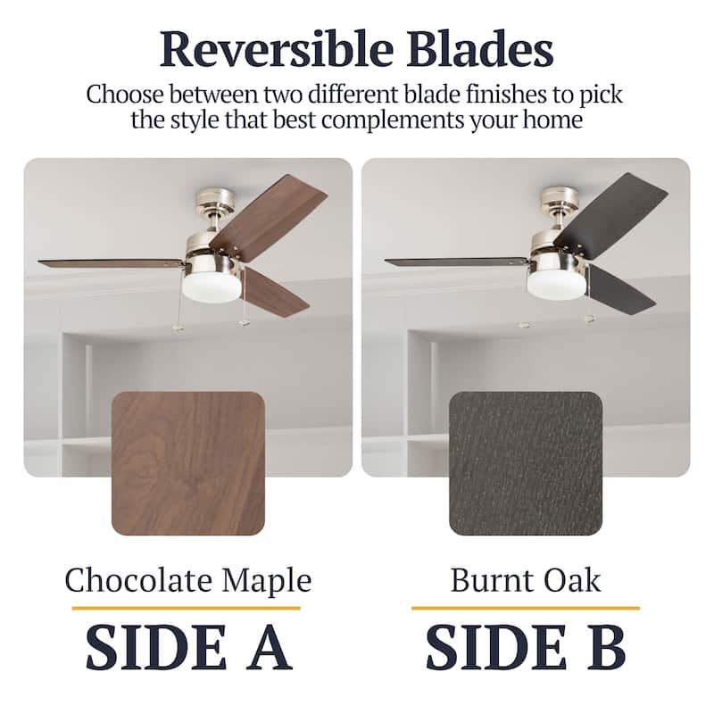 Copper Grove Glenfaba 42-inch Brushed Nickel Ceiling Fan with 3 Barnwood Blades