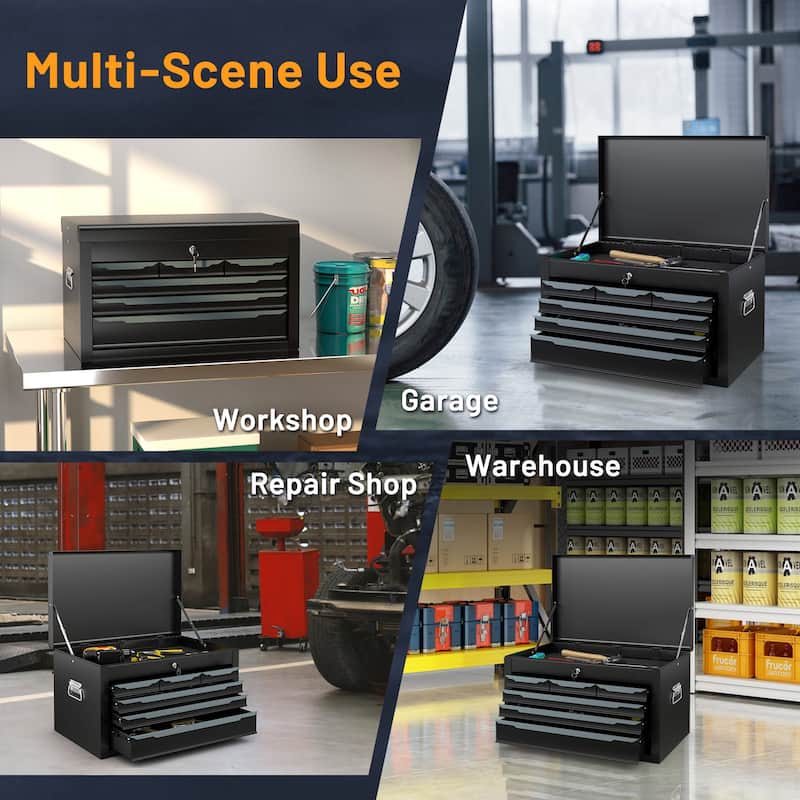 Gymax 24'' Tool Chest Case Steel Tool Box w/ 6 Drawers Top Storage