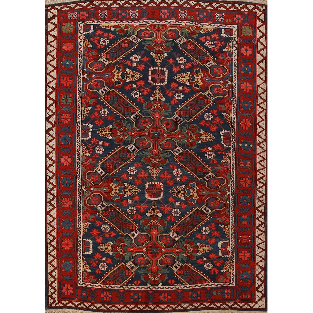 Vegetable Dye Anatolian Turkish Rug Hand-Knotted Wool Carpet - 4'4"x 6'5"