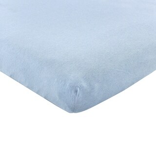 Hudson Baby Infant Boy Cotton Fitted Crib Sheet, Heather Light Blue, One Size - Heather Light Blue - One Size
