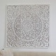 preview thumbnail 1 of 12, Brown or White Wooden Handmade Intricately Carved Floral Home Wall Decor with Mandala Design (Set of 3) White - 16"W, 48"H