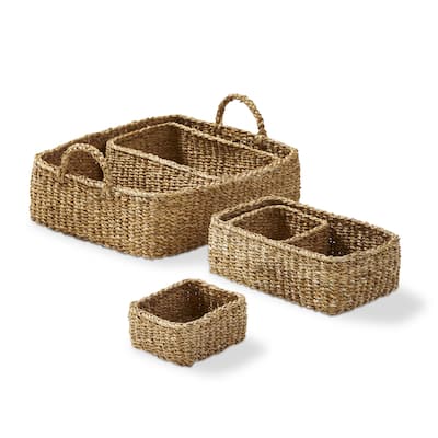 Rectangular Tray W/Small Baskets S/5 - Natural