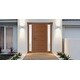 preview thumbnail 18 of 17, Exterior Prehung Metal-Plastic Door Frosted Glass Manux 8111 Walnut Side & Top Sidelite 52x94 Lefthand Inswing
