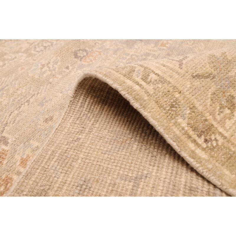 ECARPETGALLERY Hand-knotted Kavya Oushak Light Khaki Wool Rug - 7'11 x 9'8