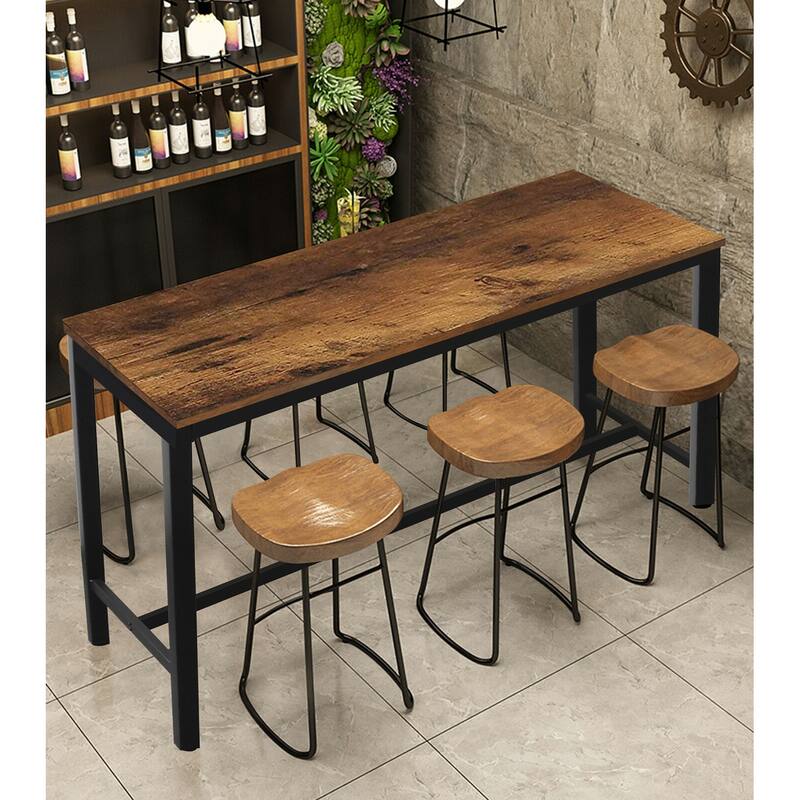 VEIKOUS 47" Furniture Retro Industrial High Bar Dining Table