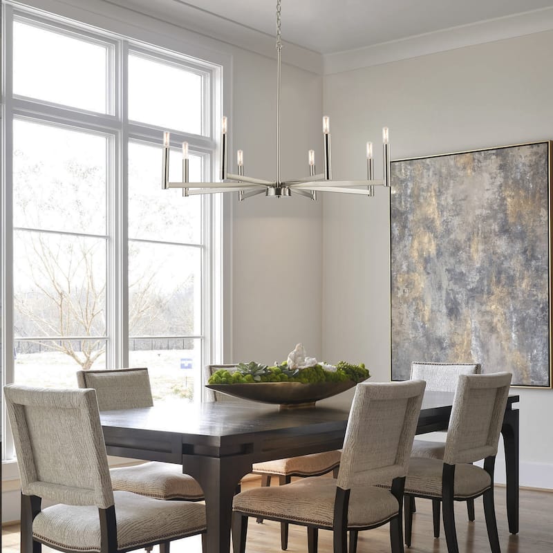 8-Light Classic Candle Chandelier Kitchen island Hanging Pendant for dining room
