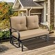 preview thumbnail 8 of 22, 2-Person Patio Glider Bench Cushioned Armrest Rocking Loveseat