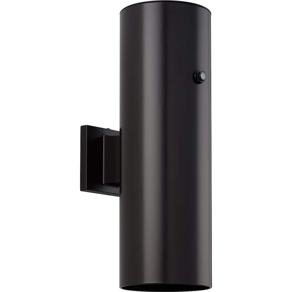 Cylinder Collection 1-Light Antique Bronze 6-Inch Modern Outdoor Extra-Large Wall Lantern Light - 6 in x 8.94 in x 18 in