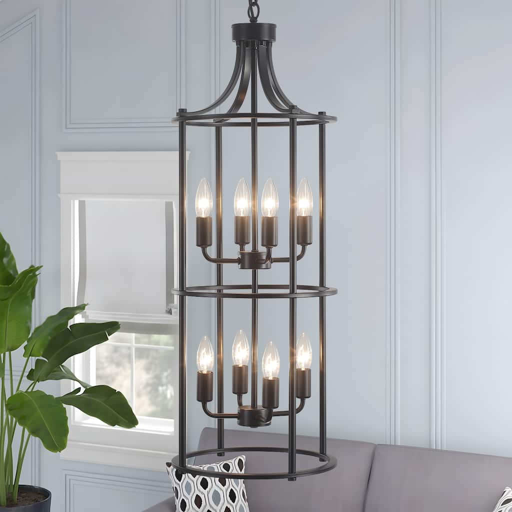 Starsky 8 Light Kitchen Hall Foyer Round Caged Chandelier