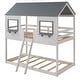 preview thumbnail 3 of 15, Merax Twin Over Twin House Bunk Bed with Guardrail & Ladder