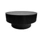 preview thumbnail 54 of 61, Modern Solid Wood Veneered Round Coffee Tea Table with Storage