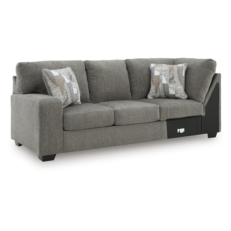 Signature Design by Ashley Seyler Lane Gray 3-Piece Sectional with Chaise - 144" W x 93" D x 39" H