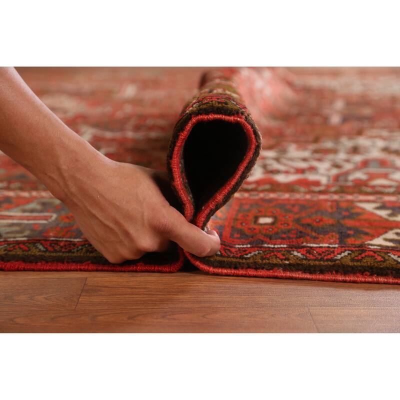 Hand Knotted Oriental 100% Wool Carpet Traditional Medallion Oranges & Rust Heriz Area Rug - 10' 1'' X 7' 9''