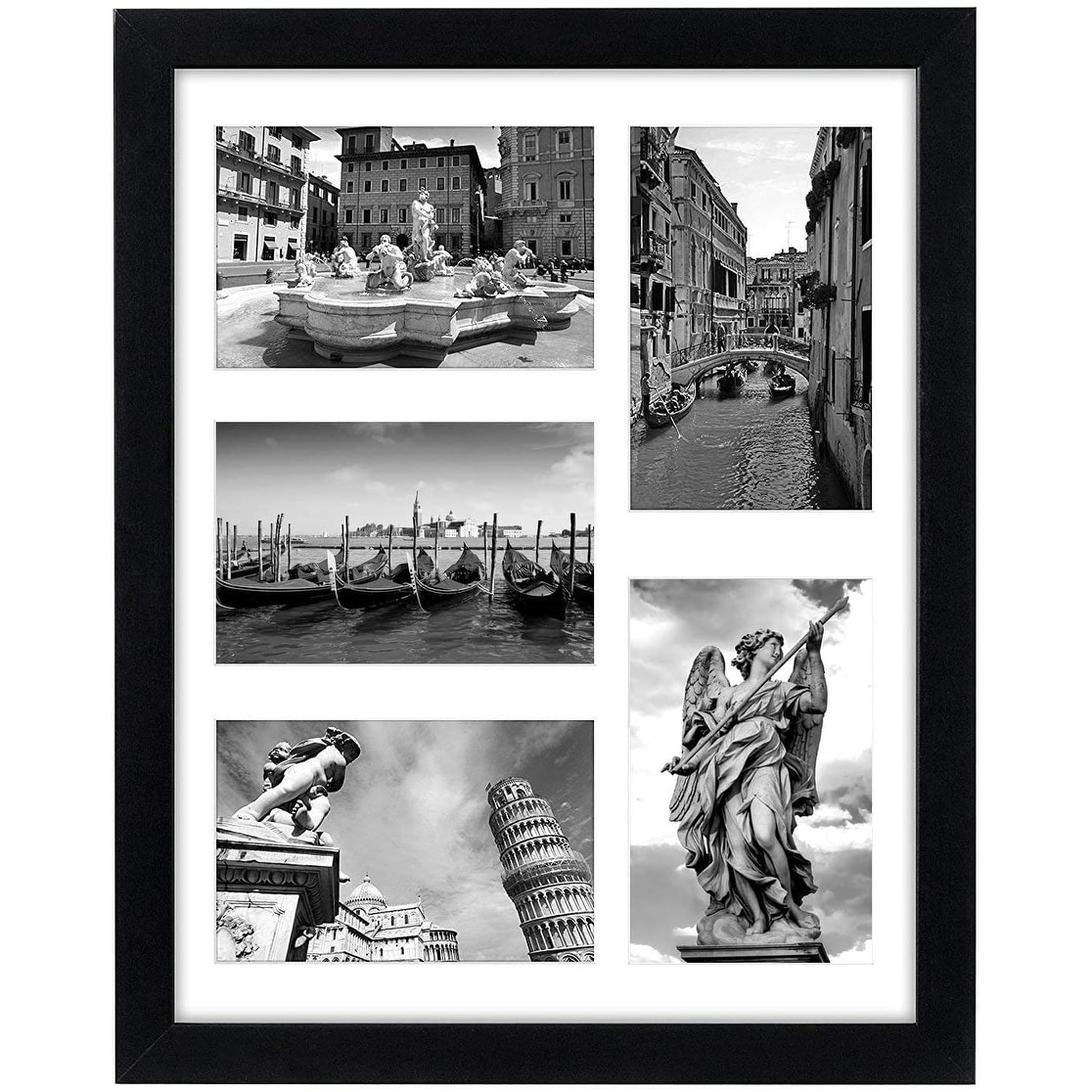 White 12x12 inch Square Photo Wood Collage Frames for Four 4x6