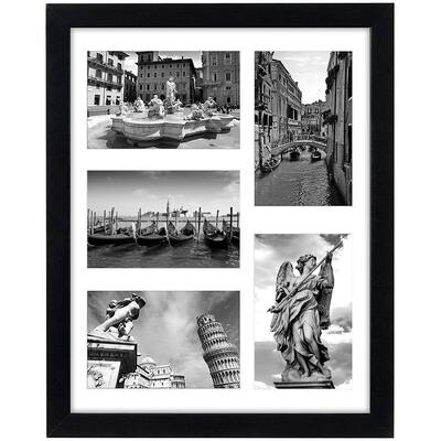 11x14 Collage Picture Frame in Black with Five 4x6 Picture