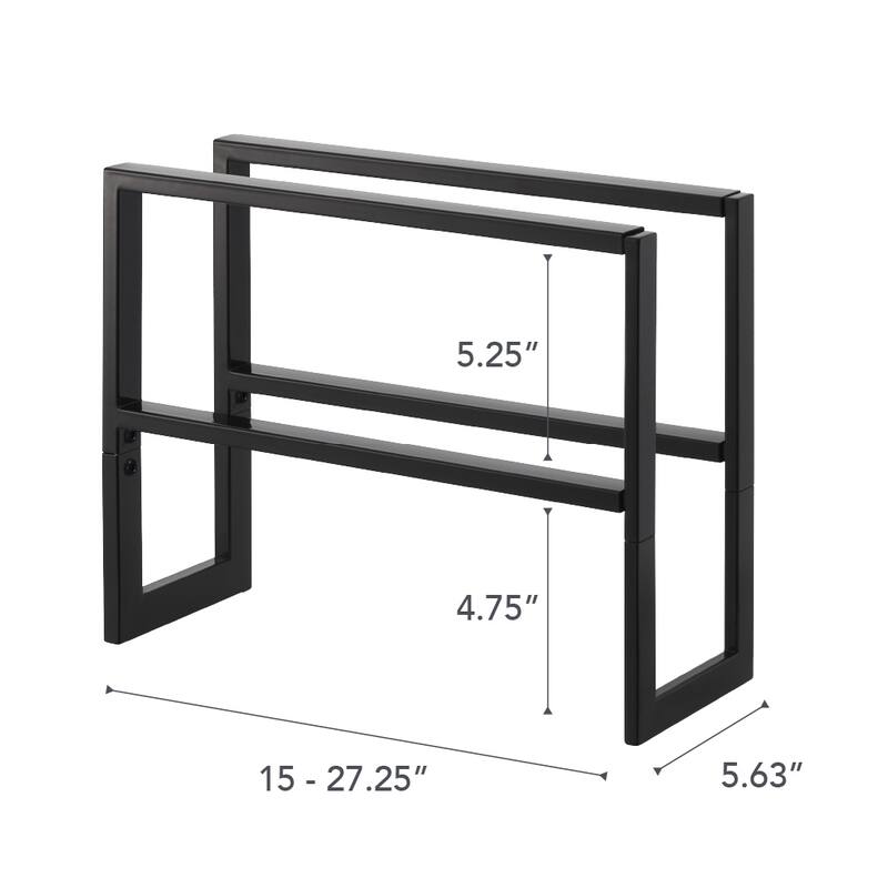 Yamazaki Home Expandable Shoe Rack - Two Sizes, Steel, Double, Holds 6 to 12 shoes, Expandable