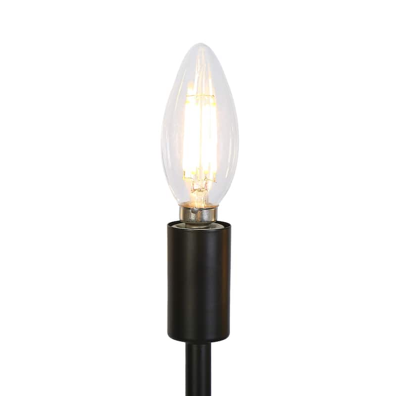 Modern 12-Light Black 39 IN Classic Chandelier Transitional Candle Lights - 38.6" W x 28.3" H
