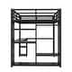 preview thumbnail 11 of 9, Black Queen Loft Bed with Built-in Wardrobe, Desk, and Storage Shelves, Space-Saving Design