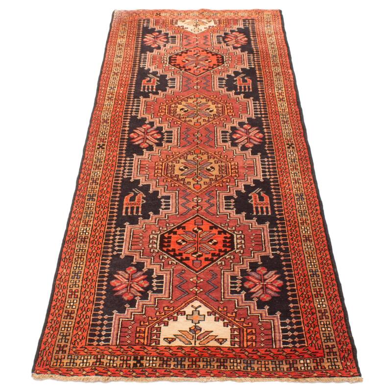 ECARPETGALLERY Hand-knotted Konya Anatolian Black Wool Rug - 3'11 x 10'1