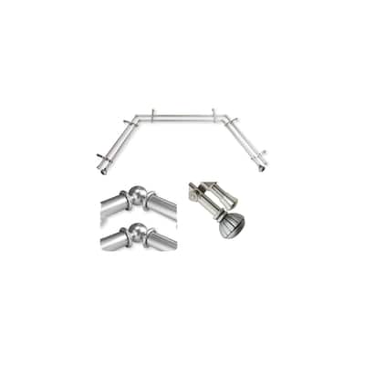 Rustic Curtain Rods & Hardware Set - Adjustable Lengths, Decorative Finials, Black Window Treatment Rod - M