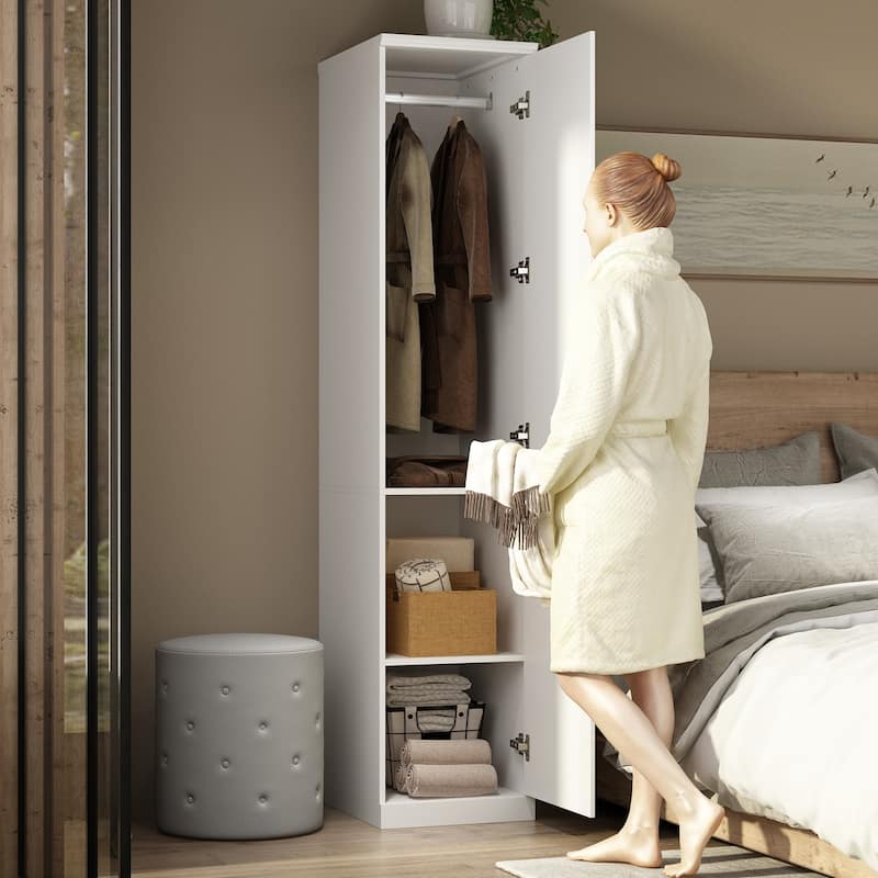Combo Armoire Wardrobe Storage Cloest Modular Cabinet Dresser Lacquer - 15.7"W - No Drawers