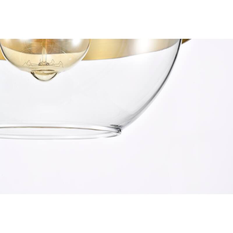 Concordia Semi Flush Mount Ceiling Light Brass Gold and Clear Glass Finish 1-Light - N/A